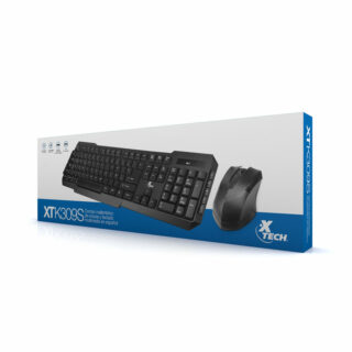 XTECH Combo inalámbrico de mouse y teclado COLOR NEGRO
