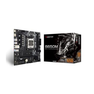 TARJETA MADRE BIOSTAR B650MT, AMD AM5, DDR5 6000, M.2 PCIe 4.0, SATA 6Gb/s, HDMI Y DISPLAYPORT