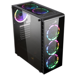 X-LION CASE DE COMPUTADORA DE VIDRIO TEMPLADO + 3 VENTILADORES KN-810