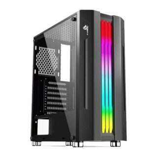 X-LION CASE DE COMPUTADORA KX-580B VIDRIO TEMPLADO SIN FAN, FRONT RGB STRIP