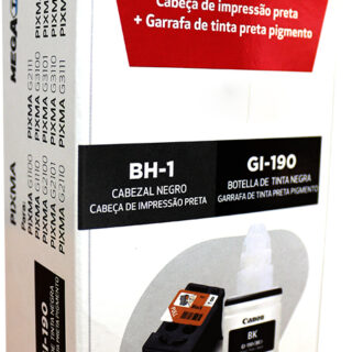 CANON MEGA KIT: CABEZAL NEGRO Y BOTELLA DE TINTA NEGRA GI-190