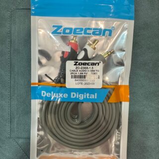 ZOECAN CABLE AUDIO 3.5MM Y 2 RCA 1.8M ZO-238X-1.5