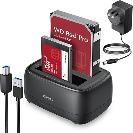 ORICO 2 BAY OFFLINE CLONE HARD DRIVE CLOCK USB 3.0 - Image 2