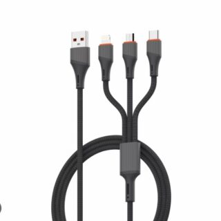LDNIO CABLE 3 EN 1 USB A TIPO C, MICRO USB, IPHONE