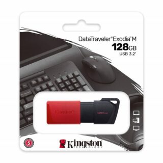 Kingston DataTraveler Exodia M Memoria flash USB 3.2 Gen 1 DTXM/128GB - with Moving Cap (Negro + Rojo)