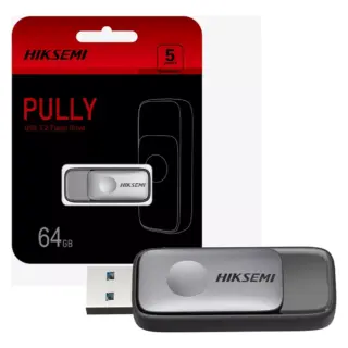 HIKSEMI PULLY 64GB USB 3.2 FLASH DRIVE, SILVER/BLACK